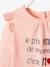 T-shirt à volants bébé manches longues blanc+ivoire+rose poudré 12 - vertbaudet enfant 