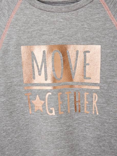 T-shirt de sport 'Move together' fille inscription irisée gris chiné 3 - vertbaudet enfant 