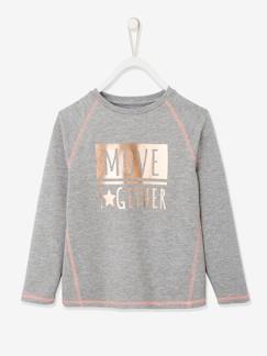 Fille-T-shirt, sous-pull-T-shirt-T-shirt de sport "Move together" fille inscription irisée