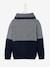 Pull garçon col croisé maille fantaisie effet color block encre+Noisette 2 - vertbaudet enfant 