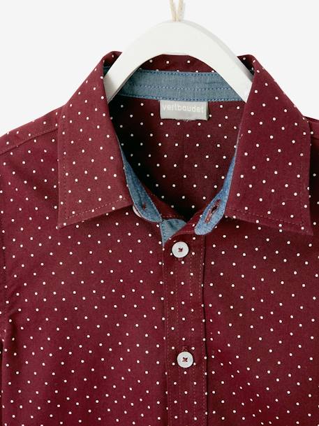 Chemise garçon imprimée pois Aubergine imprimé 3 - vertbaudet enfant 