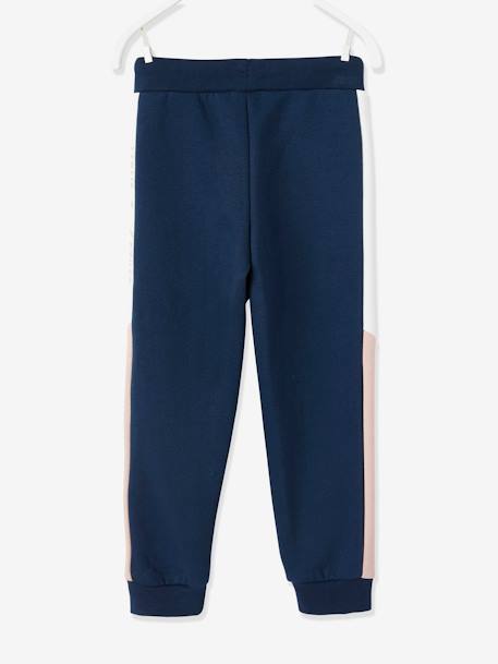 Pantalon jogging fille avec bandes côtés bleu grisé+gris 3 - vertbaudet enfant 