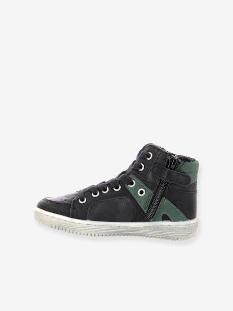 Baskets sneakers garçon Lowell KICKERS® noir vert 3 - vertbaudet enfant 