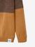Pull garçon col croisé maille fantaisie effet color block Noisette 4 - vertbaudet enfant 