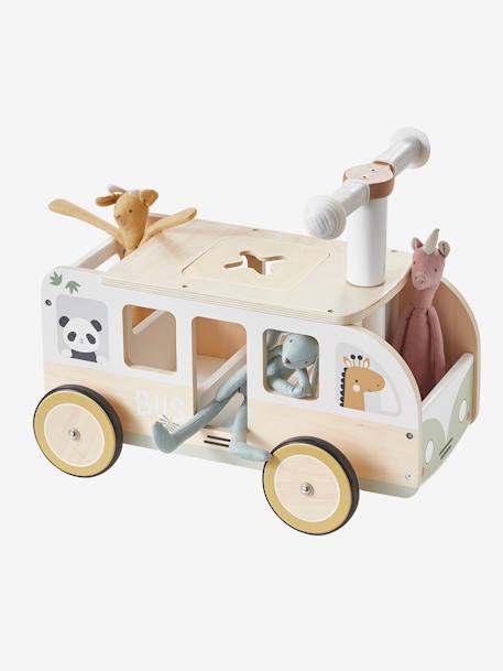 Porteur bus à doudous HANOÏ en bois FSC® multicolore 2 - vertbaudet enfant 