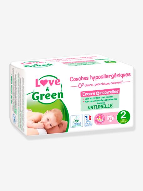 Couches hypoallergéniques T2 x 44 LOVE & GREEN BLANC 1 - vertbaudet enfant 
