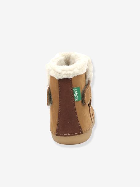 Boots cuir bébé mixte Sobooty KICKERS® 1ers pas camel+marine 4 - vertbaudet enfant 