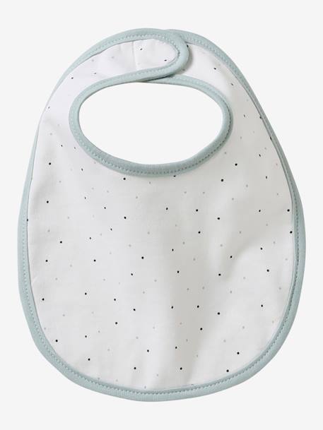 Lot 7 bavoirs naissance en coton bio* Hérisson+Oies+Tanzanie+vert d'eau 4 - vertbaudet enfant 
