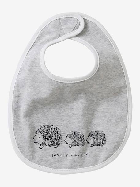 Lot 7 bavoirs naissance en coton bio* Hérisson+Oies+Tanzanie+vert d'eau 2 - vertbaudet enfant 