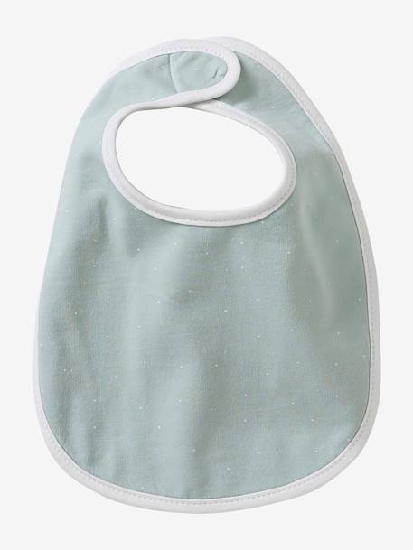 Lot 7 bavoirs naissance en coton bio* Hérisson+Oies+Tanzanie+vert d'eau 6 - vertbaudet enfant 