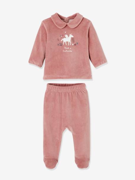 Lot de 2 pyjamas en velours bébé licorne 2 pièces lot ivoire 2 - vertbaudet enfant 