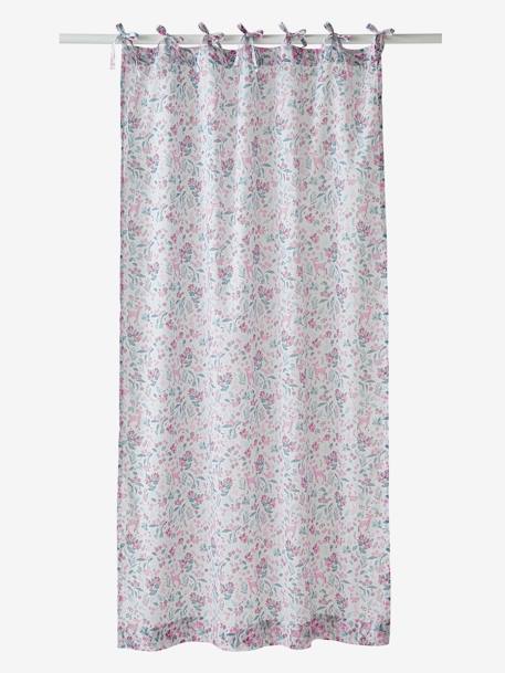 Rideau voilage à nouettes imprimé fleurs Victoria écru / multicolore 2 - vertbaudet enfant 