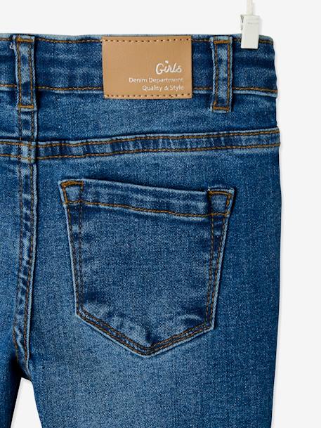 Jean slim MorphologiK fille tour de hanches LARGE avec usures BLEU FONCE DELAVE+denim black+DENIM GREY 5 - vertbaudet enfant 