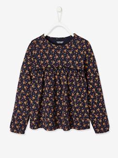 Fille-T-shirt, sous-pull-T-shirt blouse fille imprimé fleurs