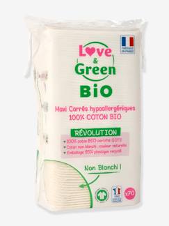 Puériculture-Lot de 70 Maxi carrés hypo-allergéniques LOVE & GREEN pour le visage et le corps