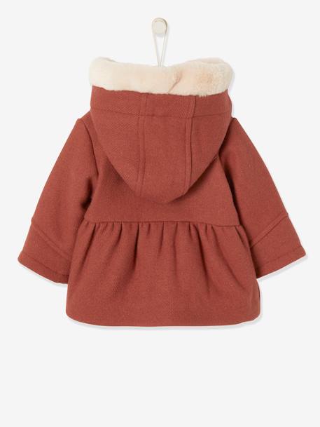 Manteau en lainage bébé avec capuche terracotta chiné 2 - vertbaudet enfant 