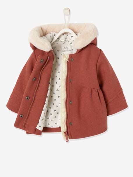 Manteau en lainage bébé avec capuche terracotta chiné 5 - vertbaudet enfant 