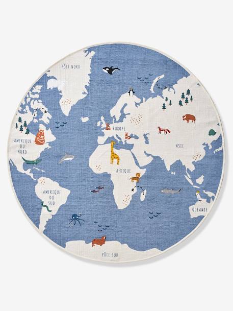 Tapis rond Mappemonde bleu / multicolore 2 - vertbaudet enfant 
