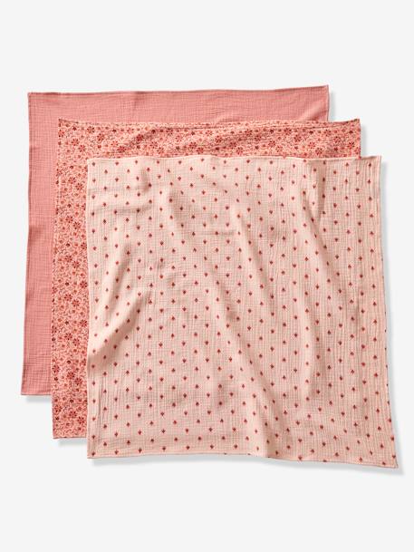 Lot de 3 langes en gaze de coton HAPPY BOHÈME rose 4 - vertbaudet enfant 