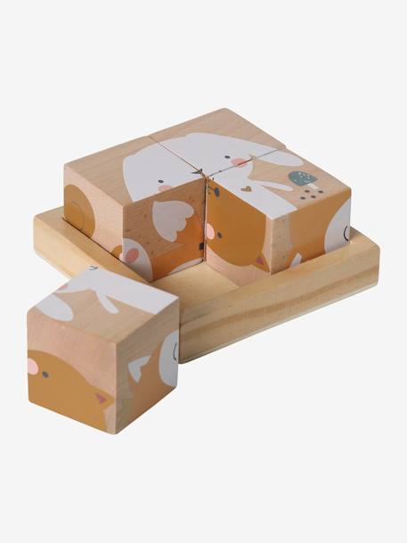 Puzzle 4 cubes Forêt Enchantée en bois FSC® multicolore 7 - vertbaudet enfant 