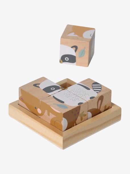 Puzzle 4 cubes Forêt Enchantée en bois FSC® multicolore 6 - vertbaudet enfant 