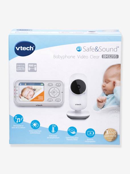 Babyphone vidéo Safe & Sound Video Clear BM3255 VTECH BLANC 2 - vertbaudet enfant 