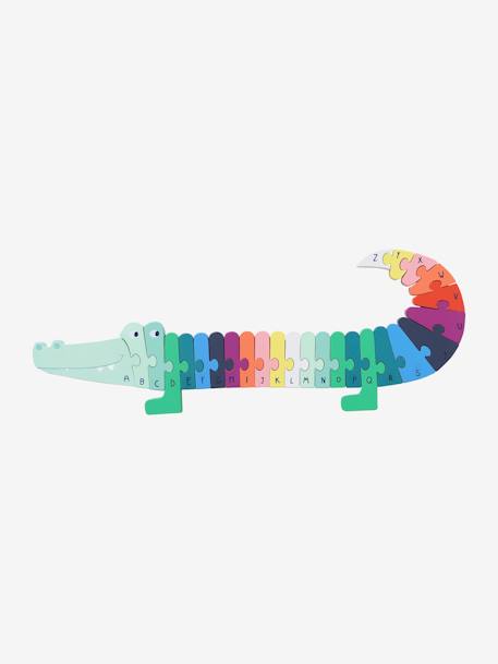 Puzzle géant crocodile alphabet en bois FSC® multicolore 1 - vertbaudet enfant 