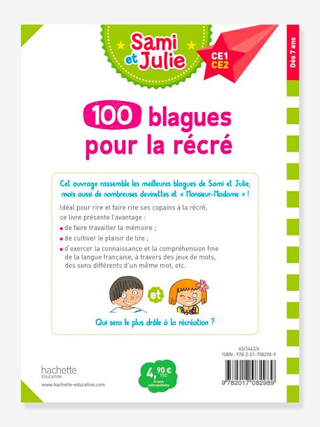 Livre éducatif Sami et Julie - 100 blagues de Sami et Julie, pour la récré - HACHETTE ÉDUCATION BLANC 3 - vertbaudet enfant 