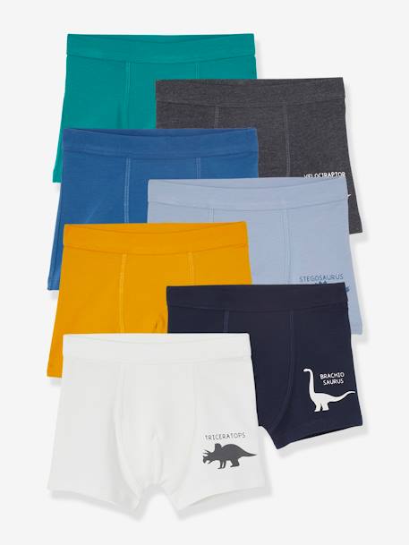 Garçon-Sous-vêtement-Slip, Boxer-Lot de 7 boxers stretch garçon dinosaures