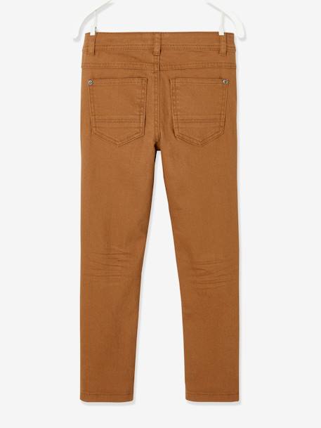 Pantalon slim MorphologiK LARGE garçon BEIGE+NOISETTE 10 - vertbaudet enfant 