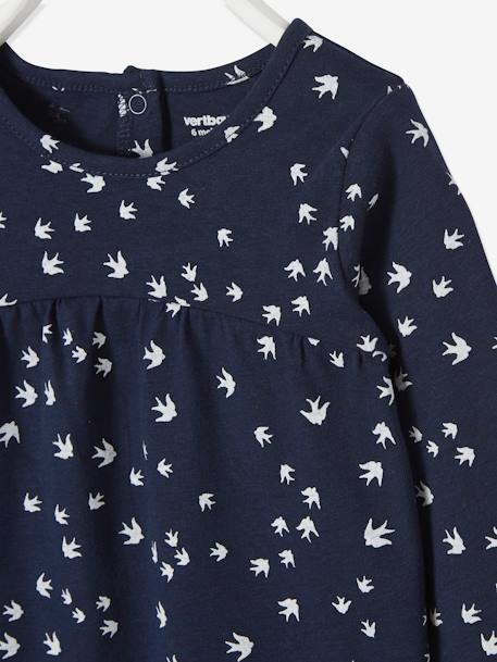T-shirt imprimé bébé fille Oeko-Tex® ivoire imprimé+marine imprimé oiseaux 6 - vertbaudet enfant 