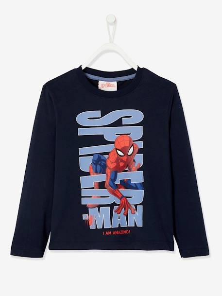 Pyjama Garçon Spiderman® Haut bleu foncé/bas bleu moyen 2 - vertbaudet enfant 