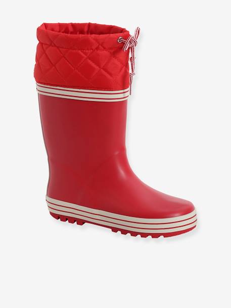 Bottes de pluie col matelassé Rouge 1 - vertbaudet enfant 