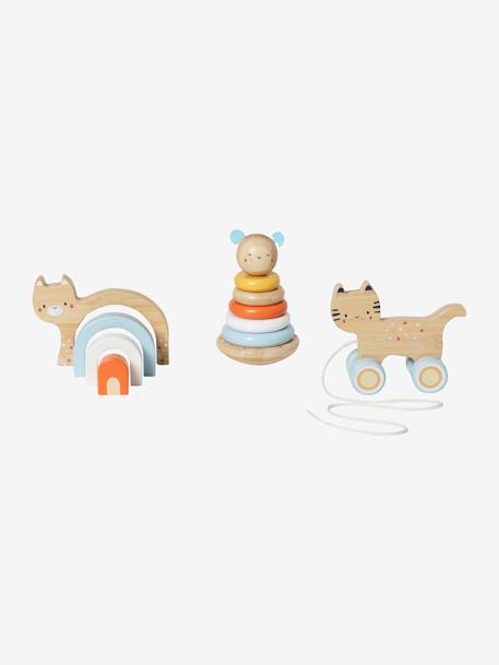 Set de 3 jouets en bambou multicolore 1 - vertbaudet enfant 