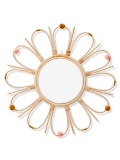 place des lilas-Linge de maison et décoration-Décoration-Miroir-Miroir en rotin à pompons Sunshine