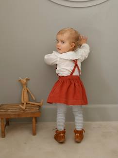 Bébé-Robe, jupe-Ensemble blouse en plumetis et jupe en velours bébé