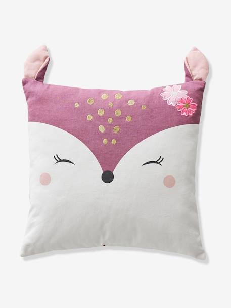 Coussin carré Bichette parme foncé / écru 3 - vertbaudet enfant 