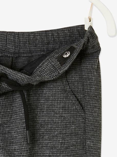 Pantalon à carreaux en lainage doux facile à enfiler garçon CARREAUX GRIS FONCE 6 - vertbaudet enfant 