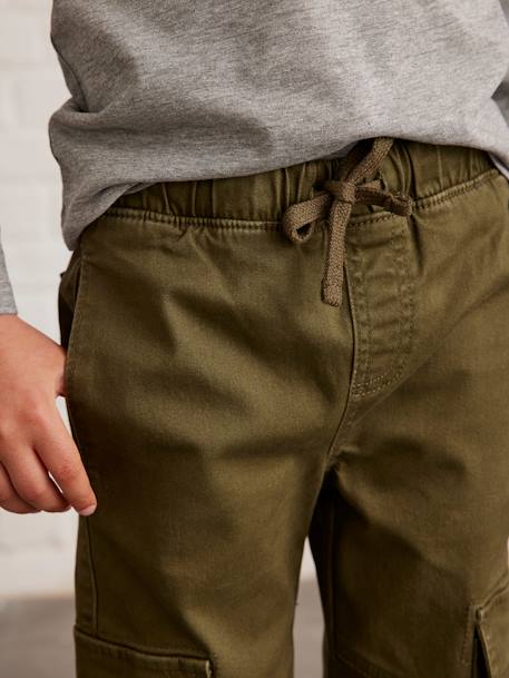 Pantalon garçon battle facile à enfiler bleu glacier+kaki foncé+taupe 15 - vertbaudet enfant 