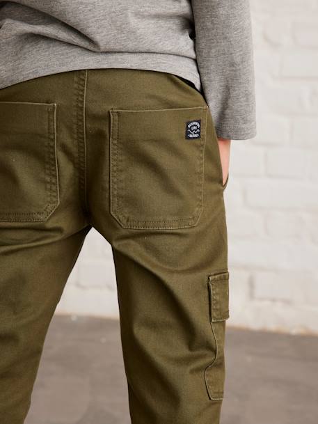 Pantalon garçon battle facile à enfiler bleu glacier+kaki foncé+taupe 17 - vertbaudet enfant 