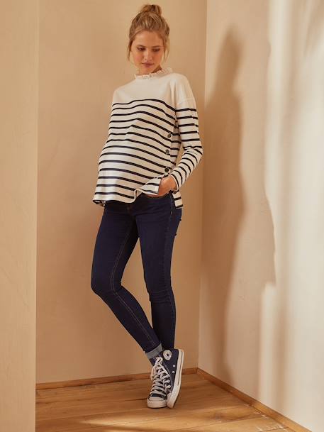Jean de grossesse skinny bandeau sans couture Denim brut+Gris foncé 1 - vertbaudet enfant 