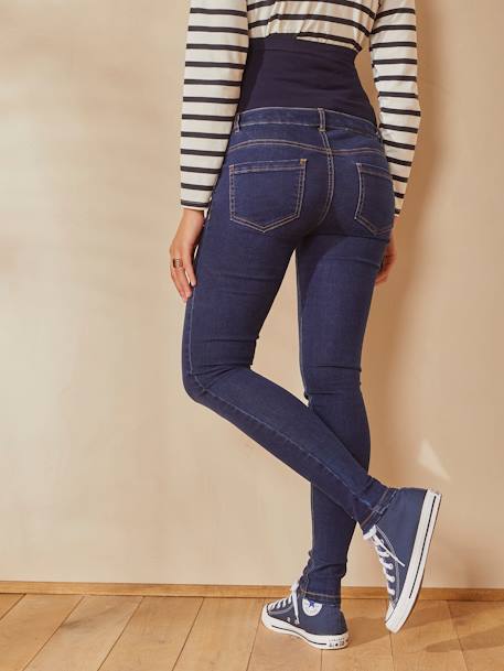 Jean de grossesse skinny bandeau sans couture Denim brut+Gris foncé 4 - vertbaudet enfant 