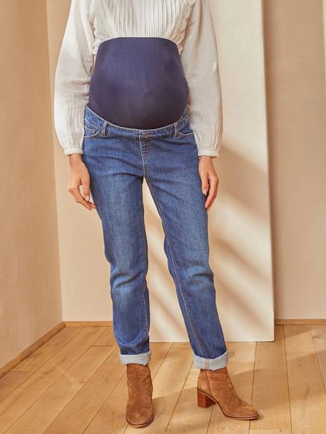 Jean de grossesse mom bandeau sans couture Denim brut+Denim stone+Gris 1 - vertbaudet enfant 