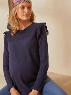 Vêtements de grossesse-T-shirt bi-matière grossesse et allaitement