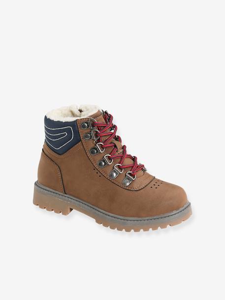 Bottines garçon lacées et zippées cognac 3 - vertbaudet enfant 