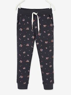 -Pantalon jogging imprimé fleurs fille en molleton