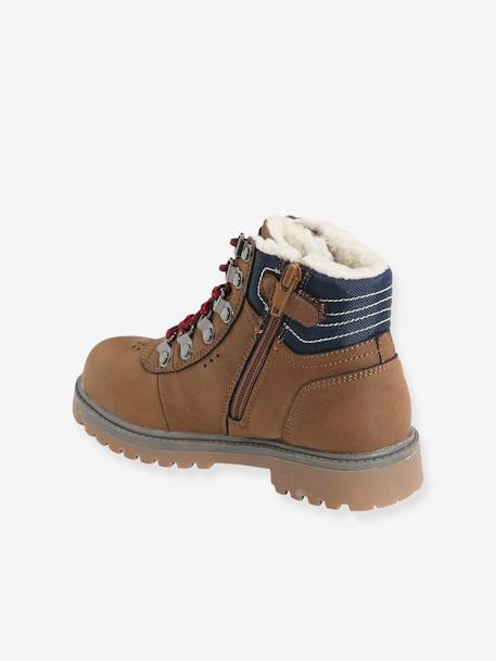 Bottines garçon lacées et zippées cognac 5 - vertbaudet enfant 