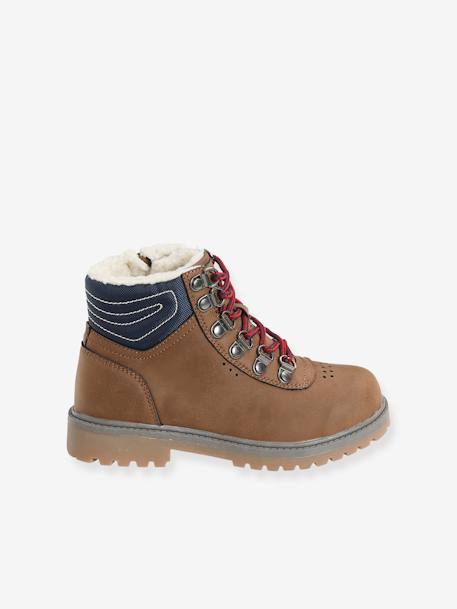 Bottines garçon lacées et zippées cognac 4 - vertbaudet enfant 