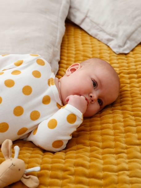 Lot de 3 pyjamas 'dors-bien' en velours bébé ouverture dos lot jaune épicé+lot noir+lot safran 2 - vertbaudet enfant 