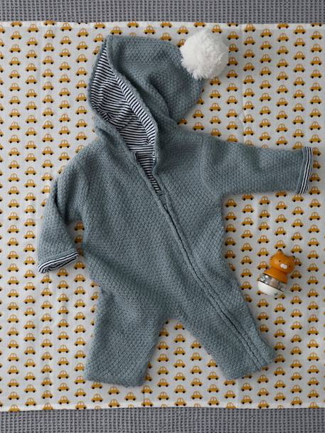 Combinaison en tricot bébé naissance doublée beige+bleu pale+Ivoire rayé 10 - vertbaudet enfant 